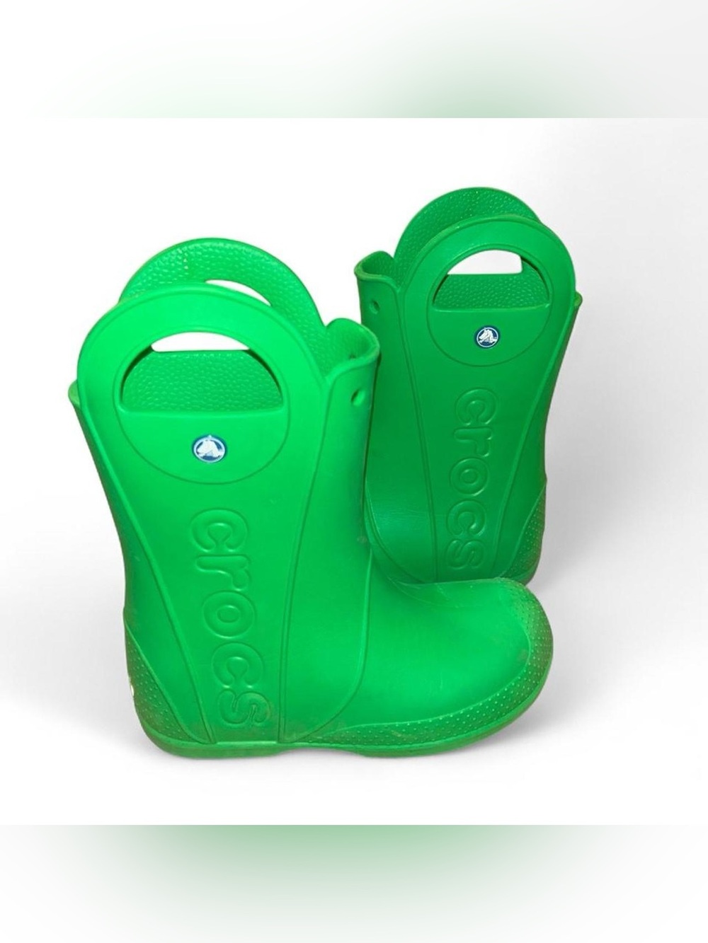 CROCS Kids Green Pull-On Waterproof Rain Boots size 3
